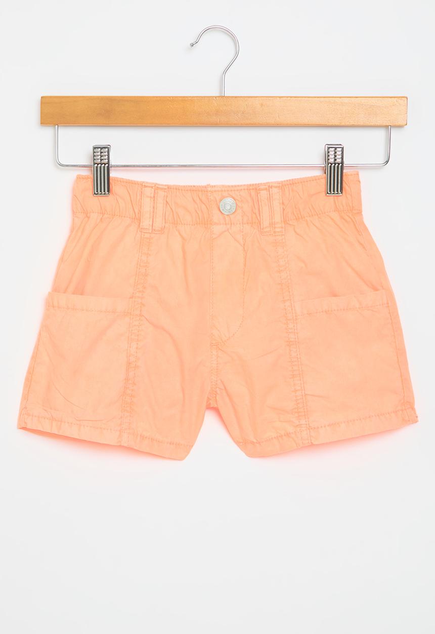 MINOTI - Girls basic poplin short - neon orange