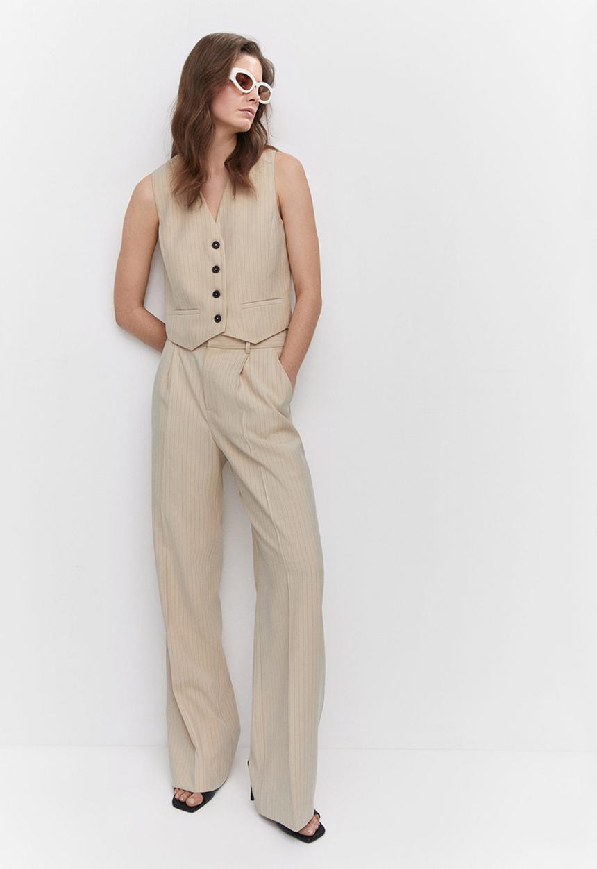 MANGO - Trousers bo - light beige