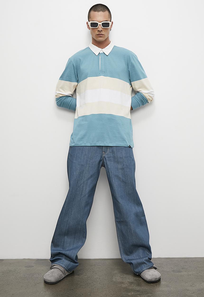 Superbalist - Siya long sleeve rugby stripe tee - khaki & ecru