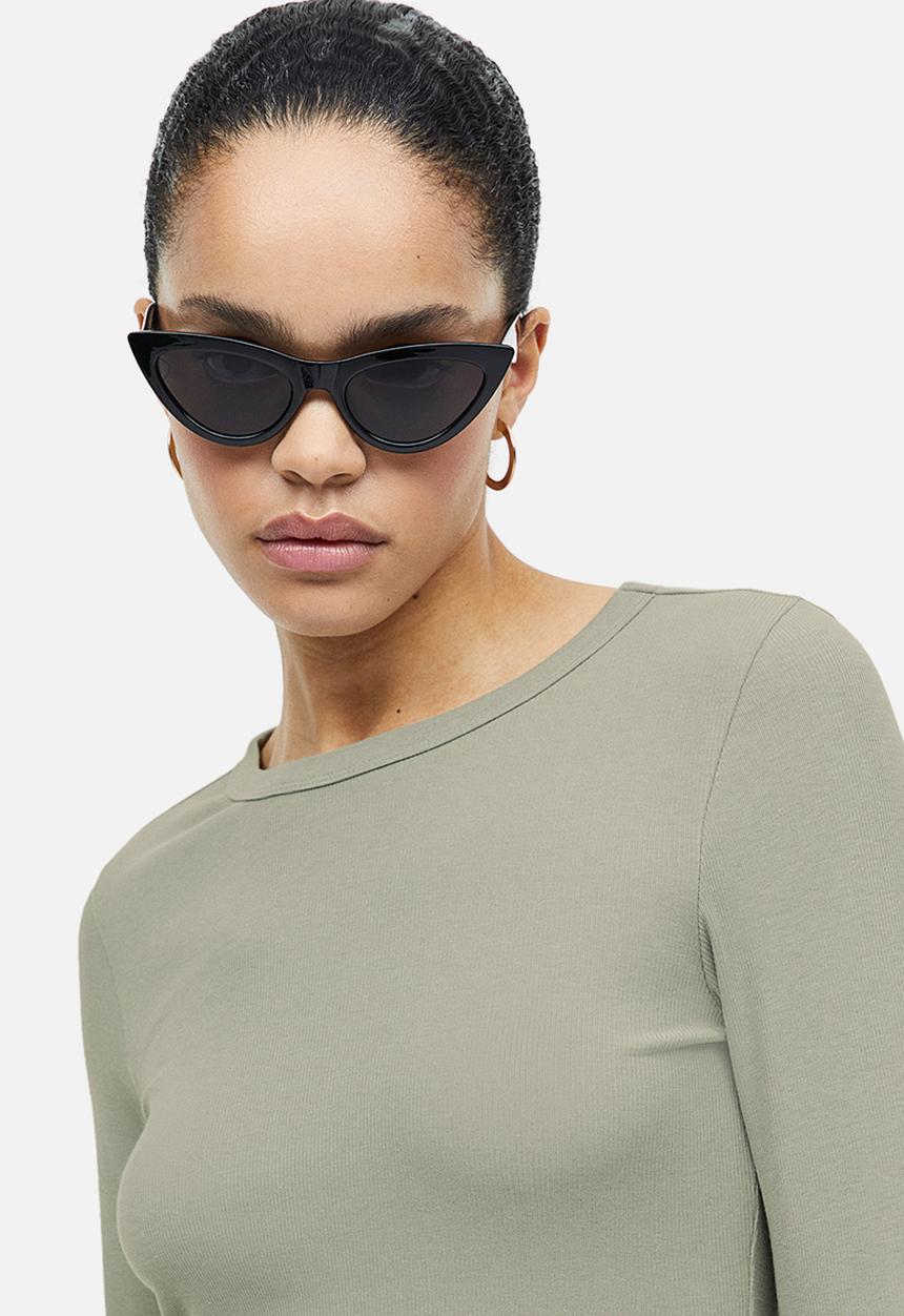 H&M - Ribbed modal-blend top - sage green