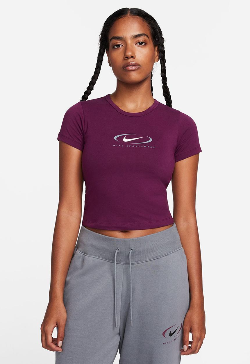Nike - W Nsw bby tee swoosh - bordeaux