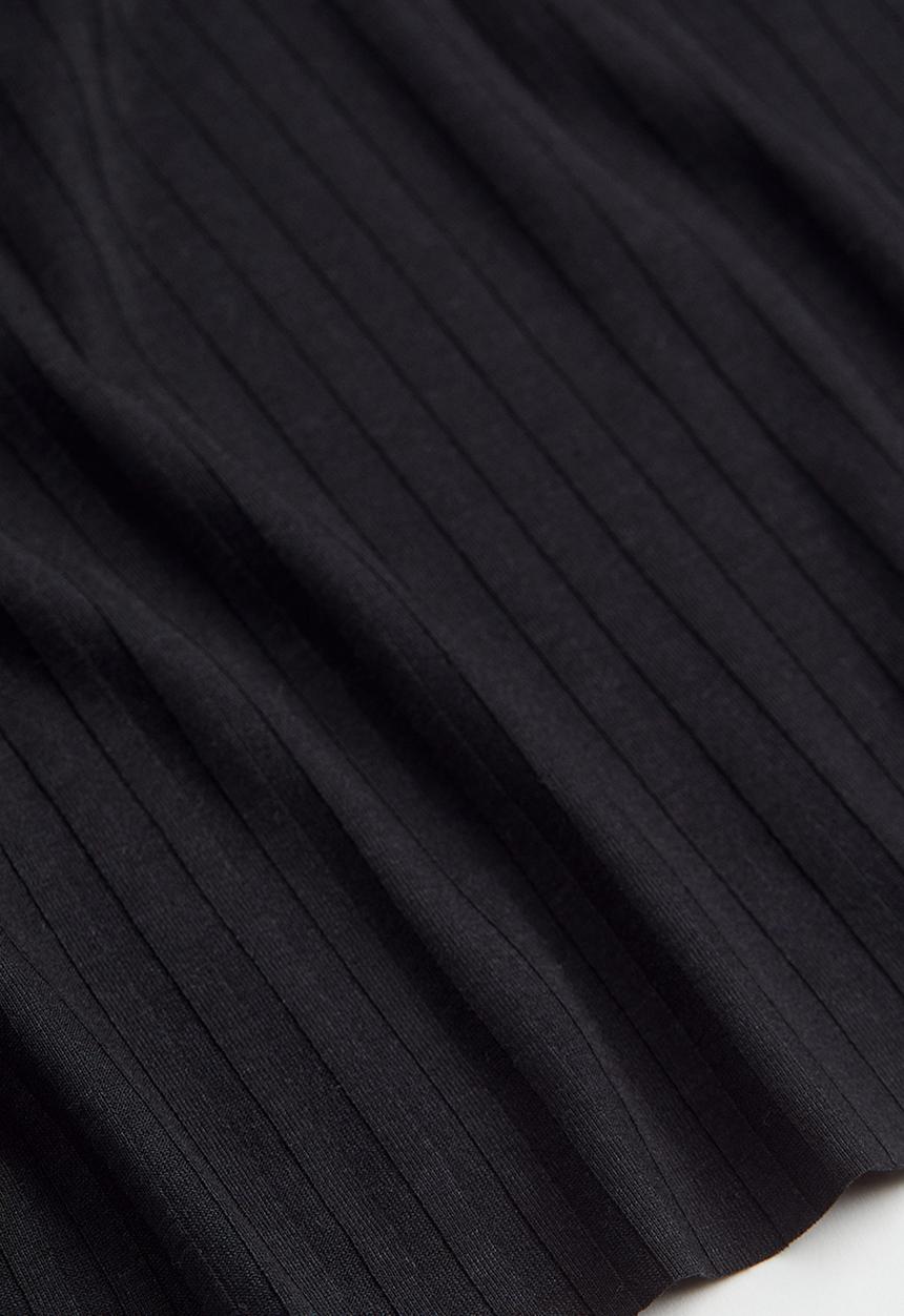 H&M - Ribbed T-shirt - black