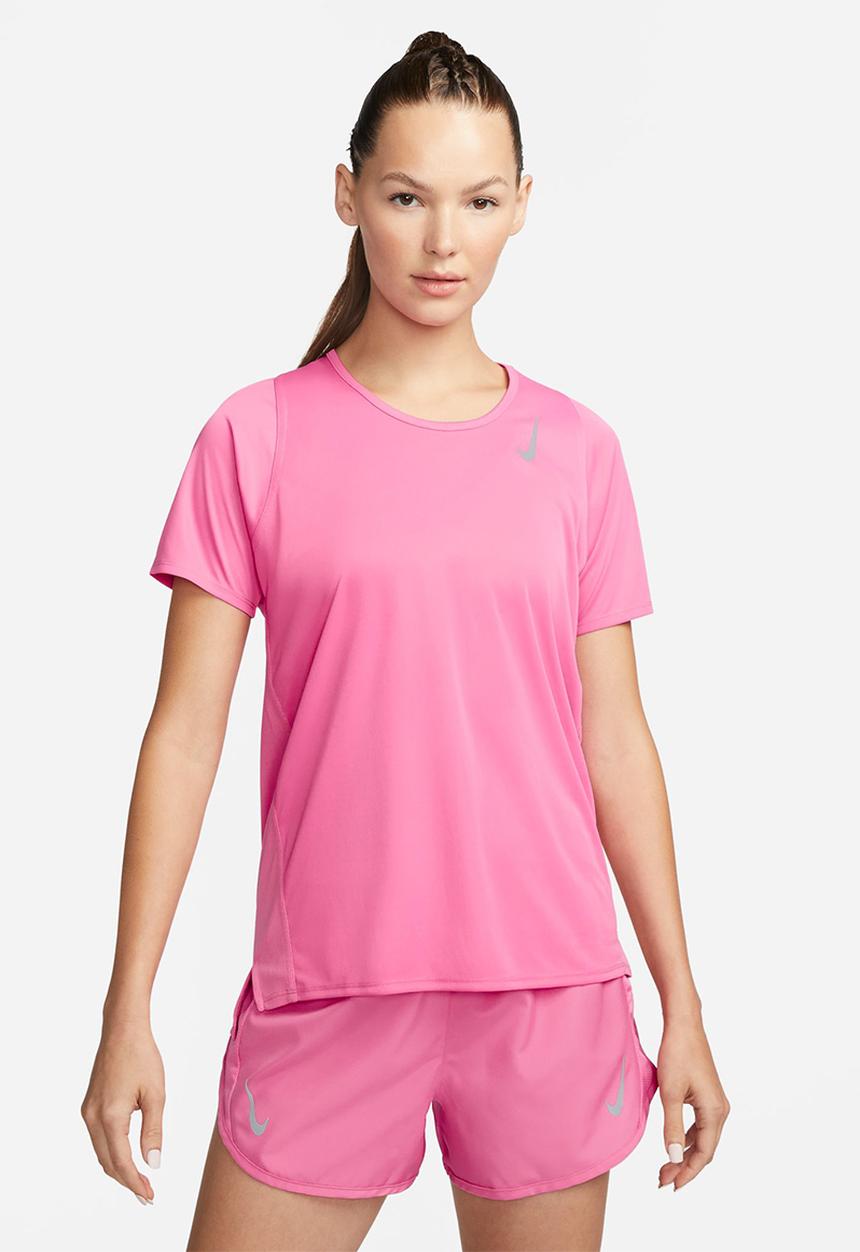 Nike - W nk fast df ss top - pinksicle/reflective silver