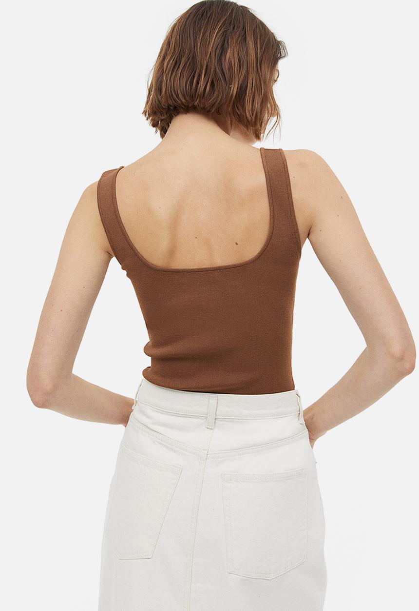 H&M - Ribbed vest top - brown