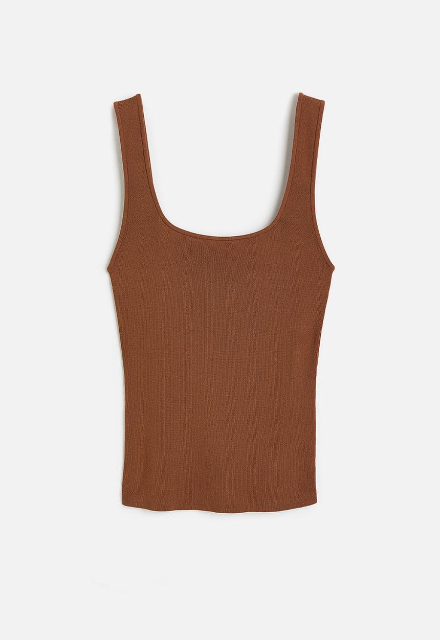 H&M - Ribbed vest top - brown
