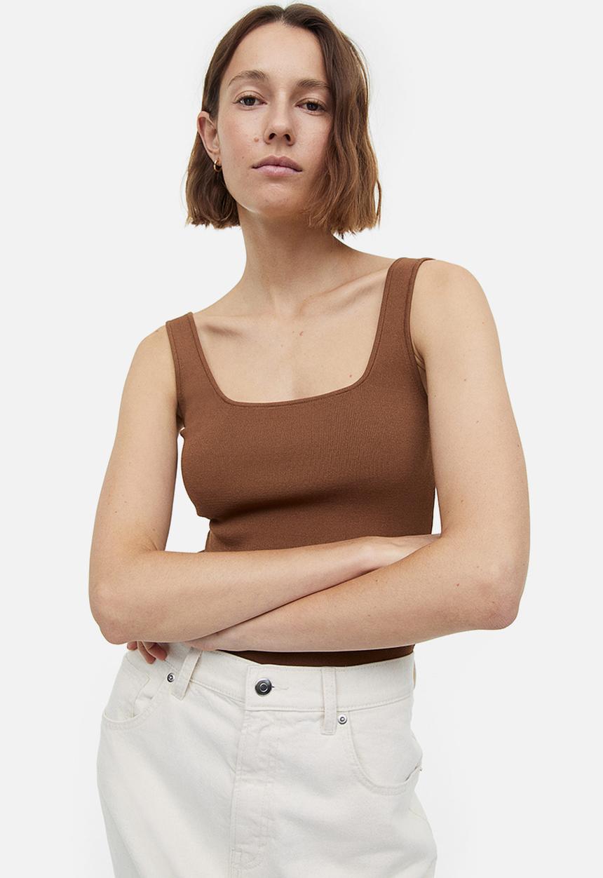 H&M - Ribbed vest top - brown