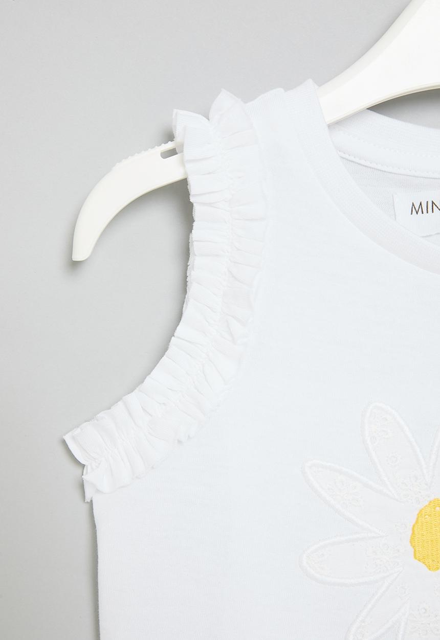 MINOTI - Crochet applique daisy vest - white