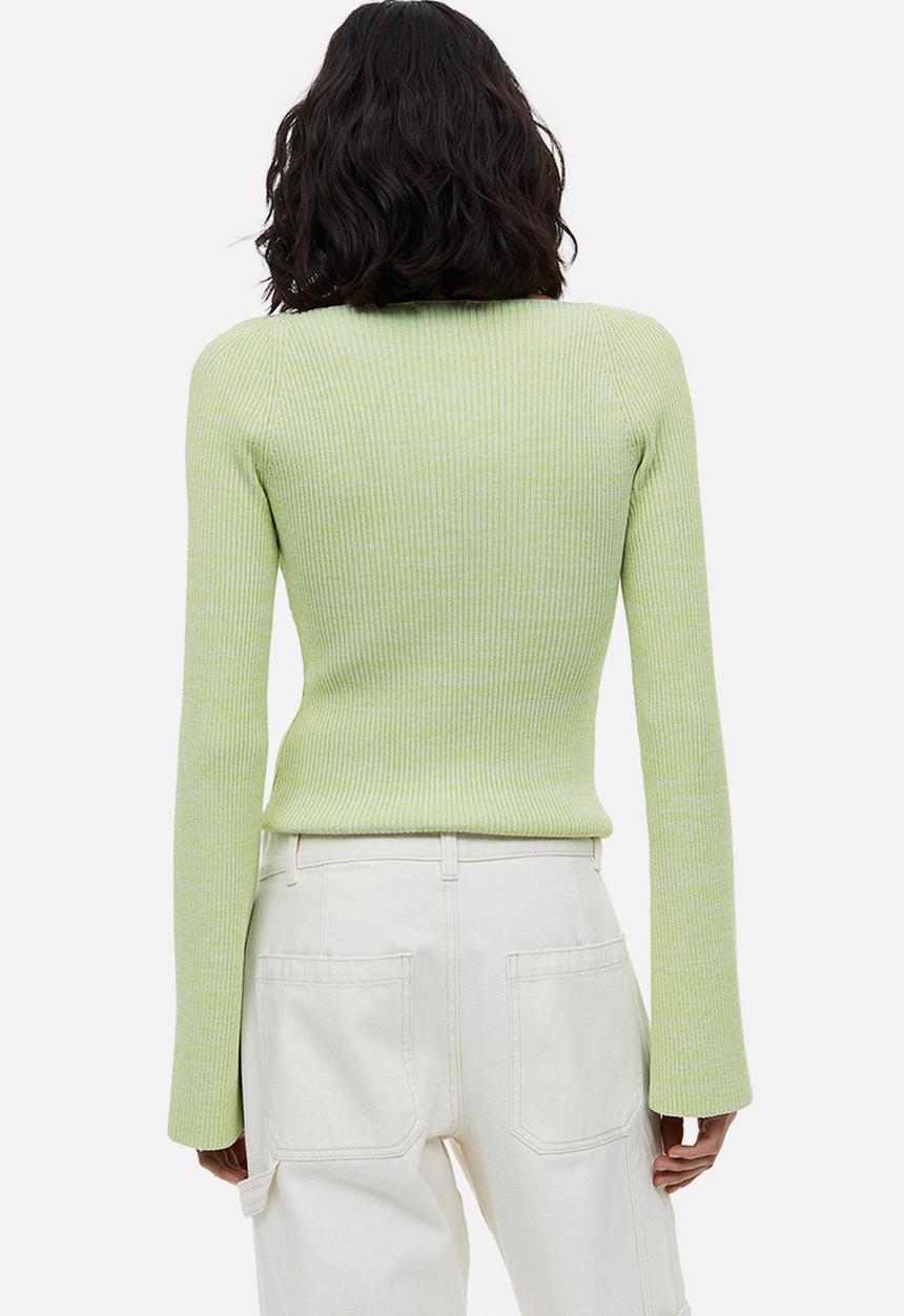 H&M - Rib-knit top - light green marl