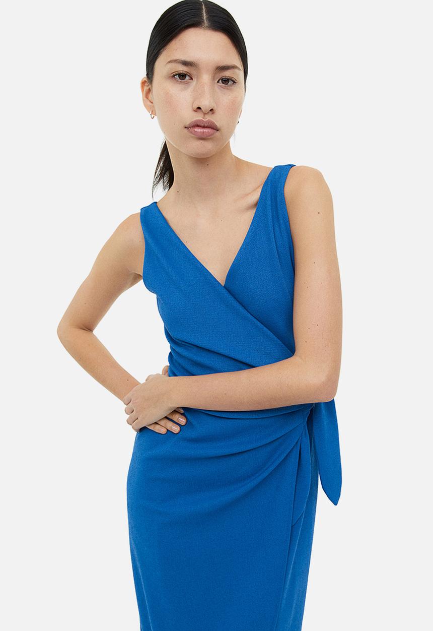 H&M - V-neck wrap dress - bright blue