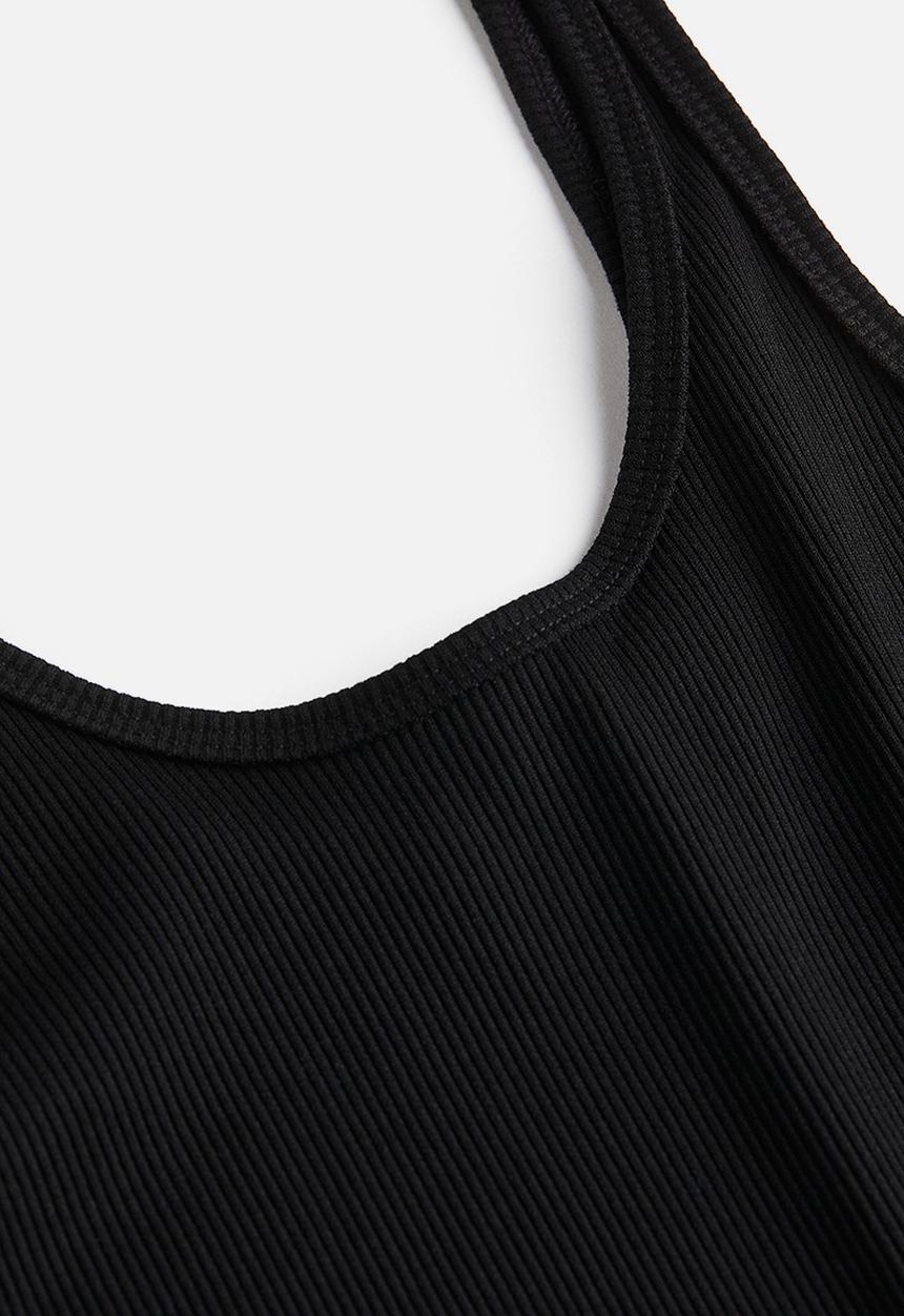 H&M - Ribbed vest top - black