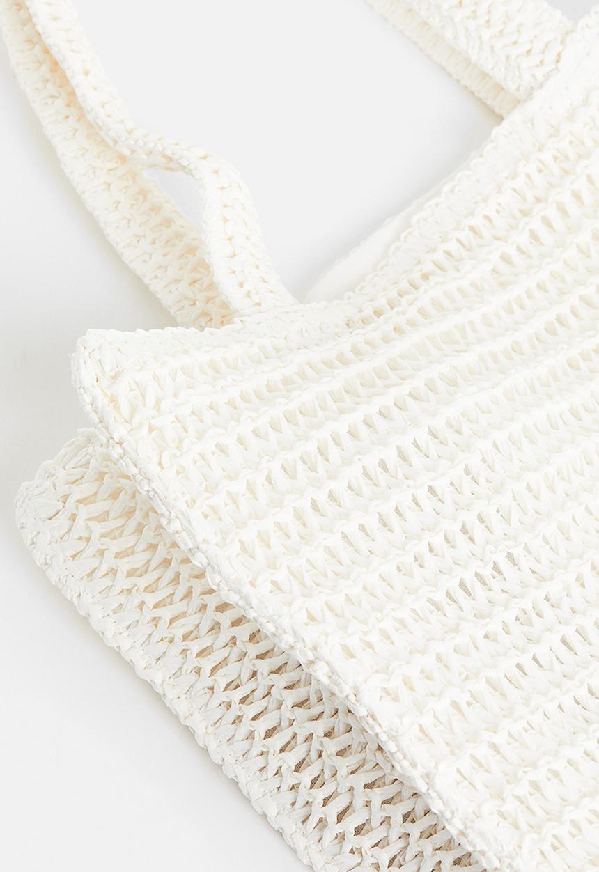 H&M - Large straw shopper - white