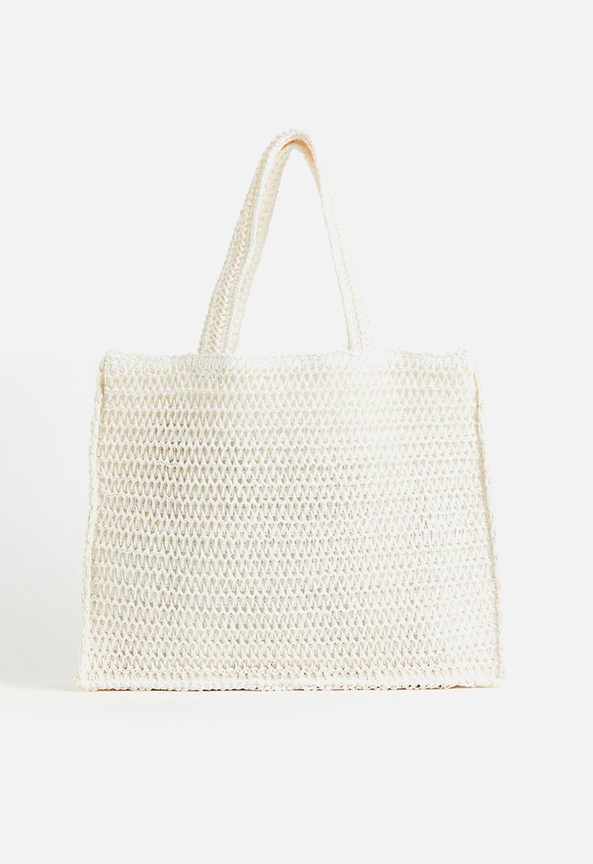 H&M - Large straw shopper - white
