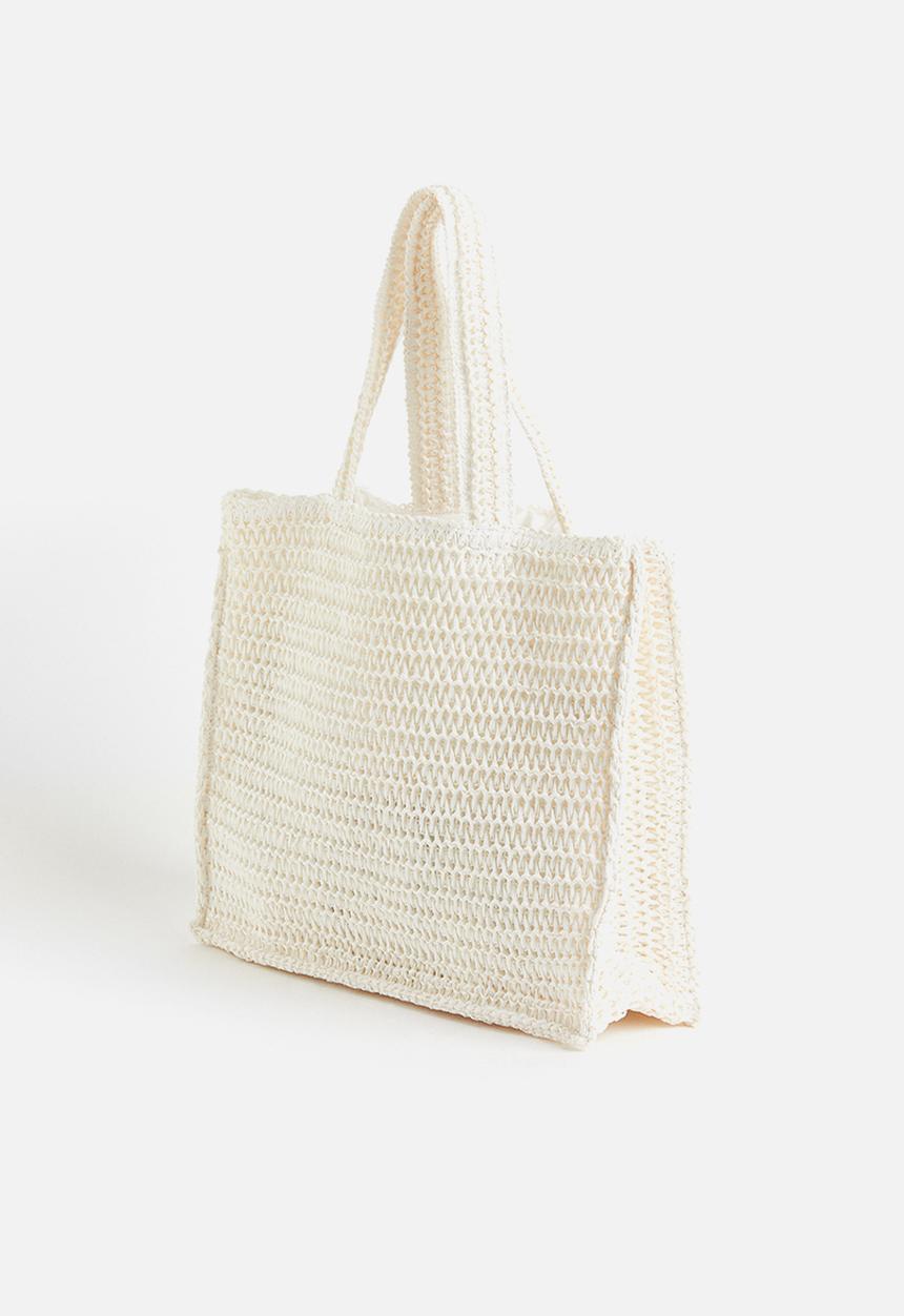 H&M - Large straw shopper - white
