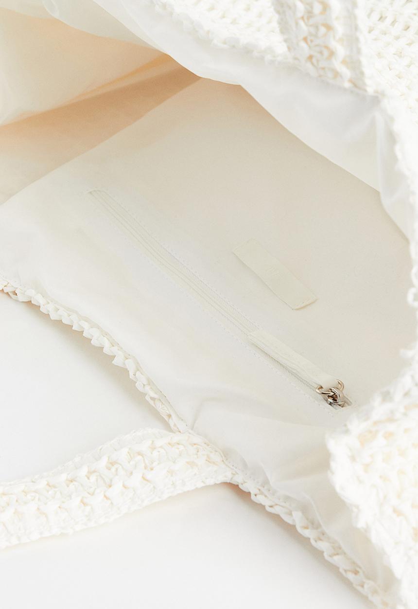 H&M - Large straw shopper - white