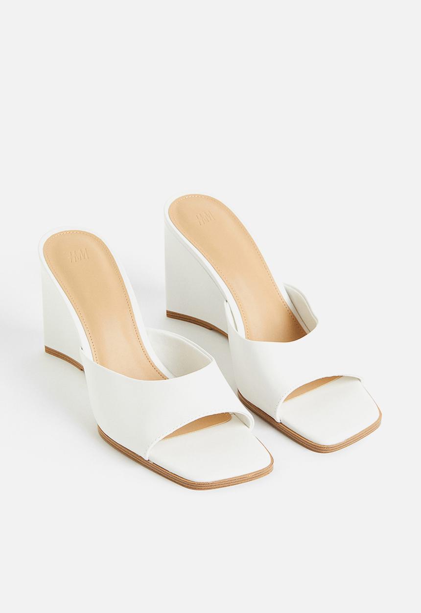 H&M - Wedge-heeled mules - white