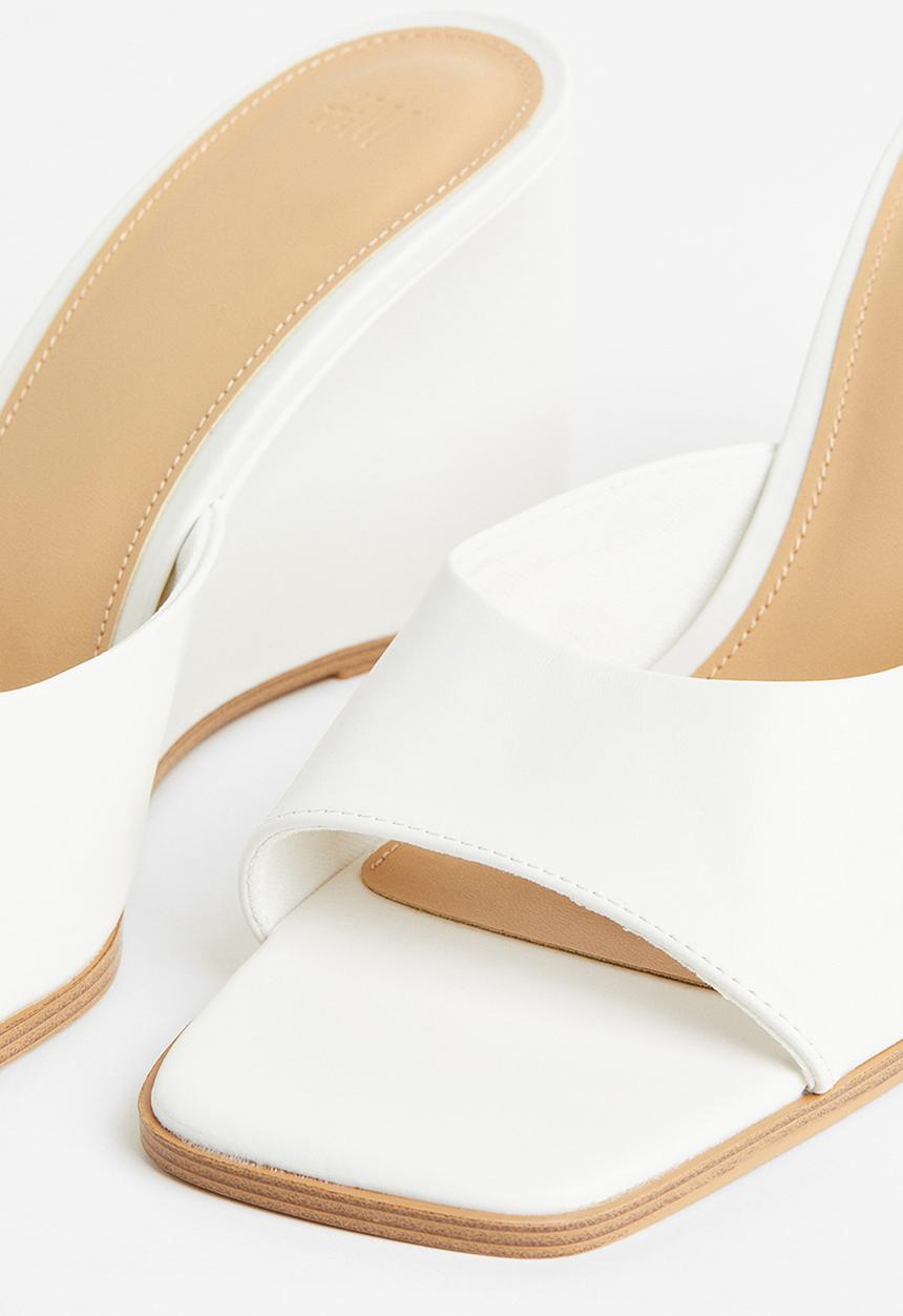 H&M - Wedge-heeled mules - white