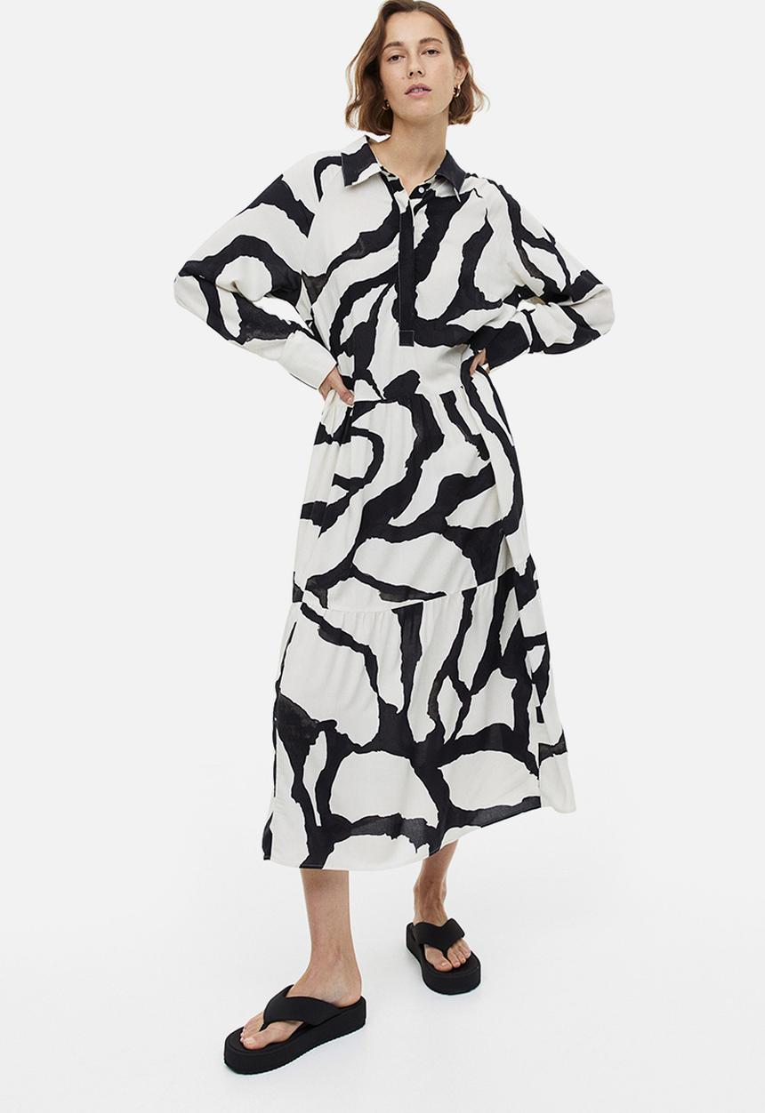 H&M - Shirt dress - cream patterned 