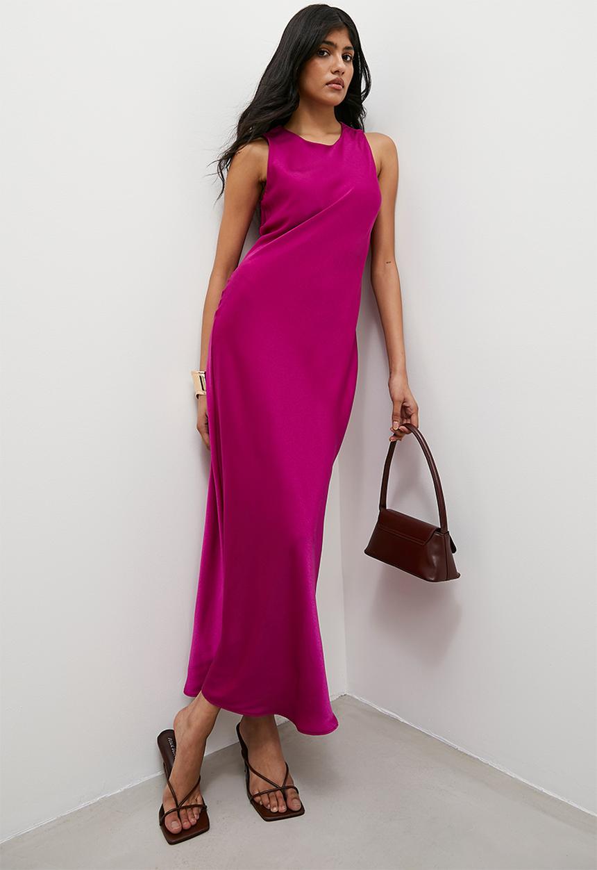 Superbalist - Satin tank dress - magenta