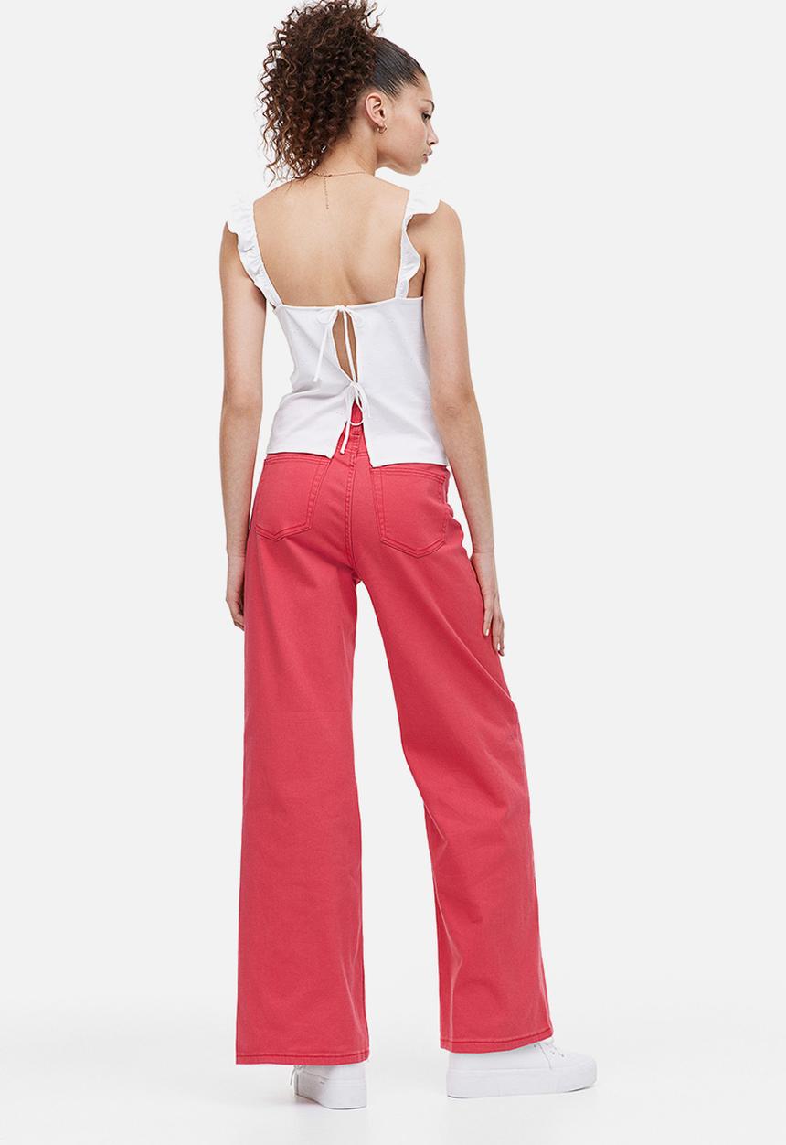 H&M - Tie-detail jersey top - white