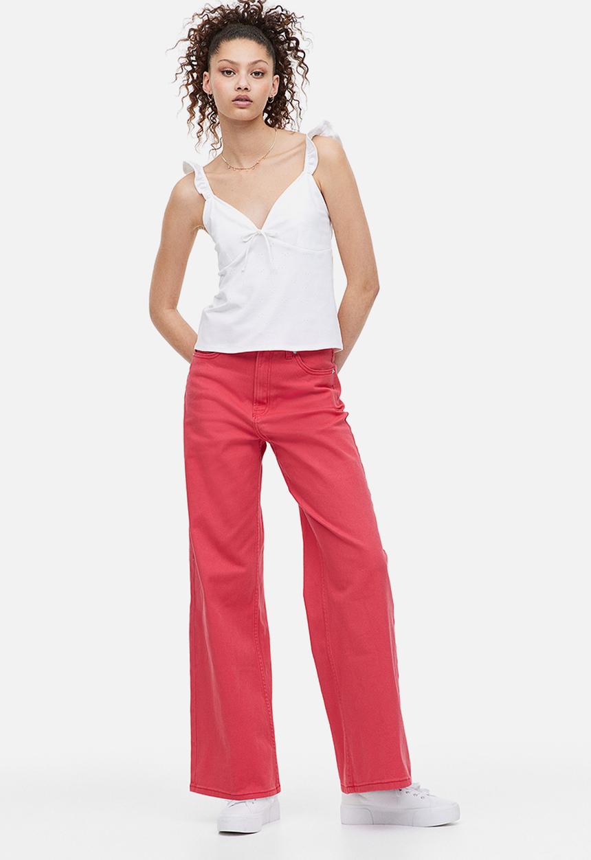 H&M - Tie-detail jersey top - white