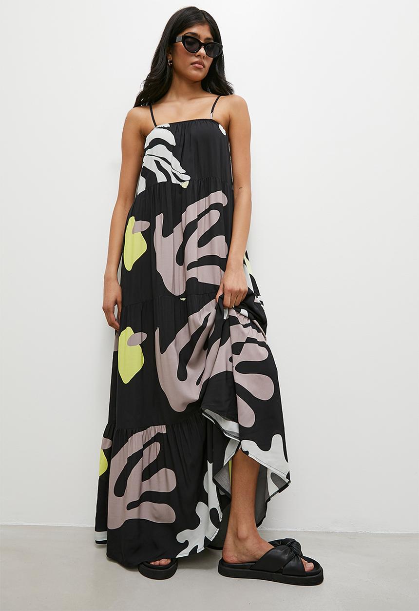 Superbalist - Tiered trapeze maxi dress - multi