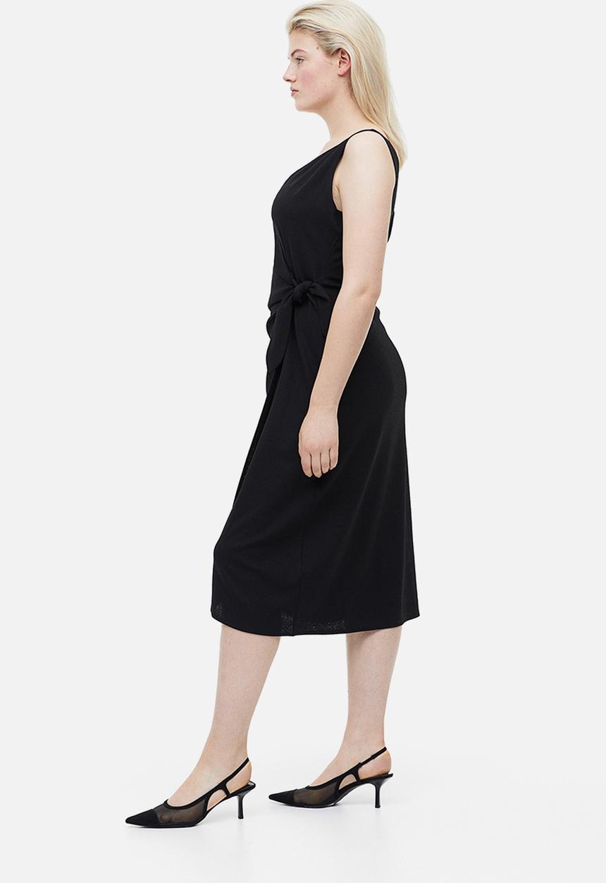 H&M - V-neck wrap dress - black