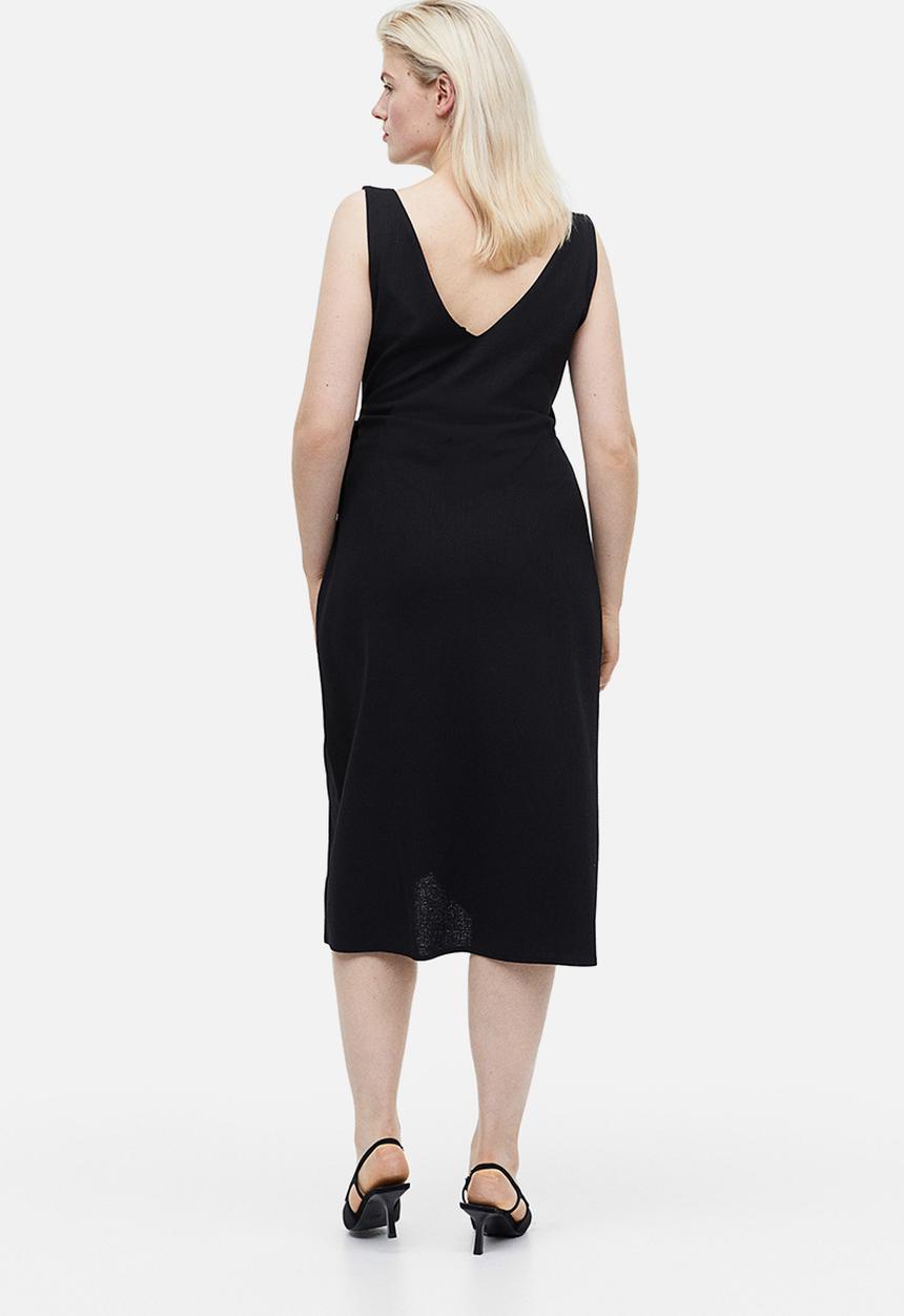 H&M - V-neck wrap dress - black