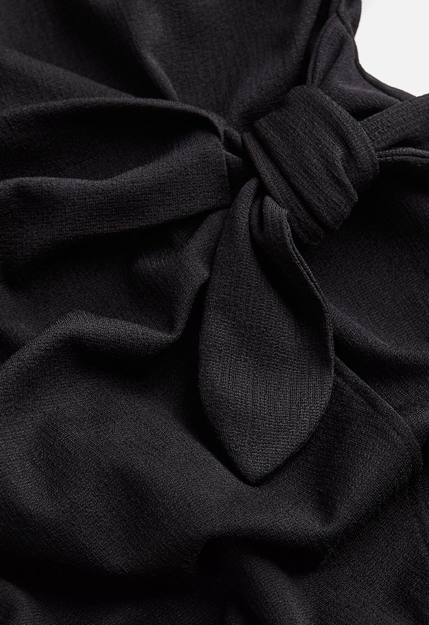 H&M - V-neck wrap dress - black