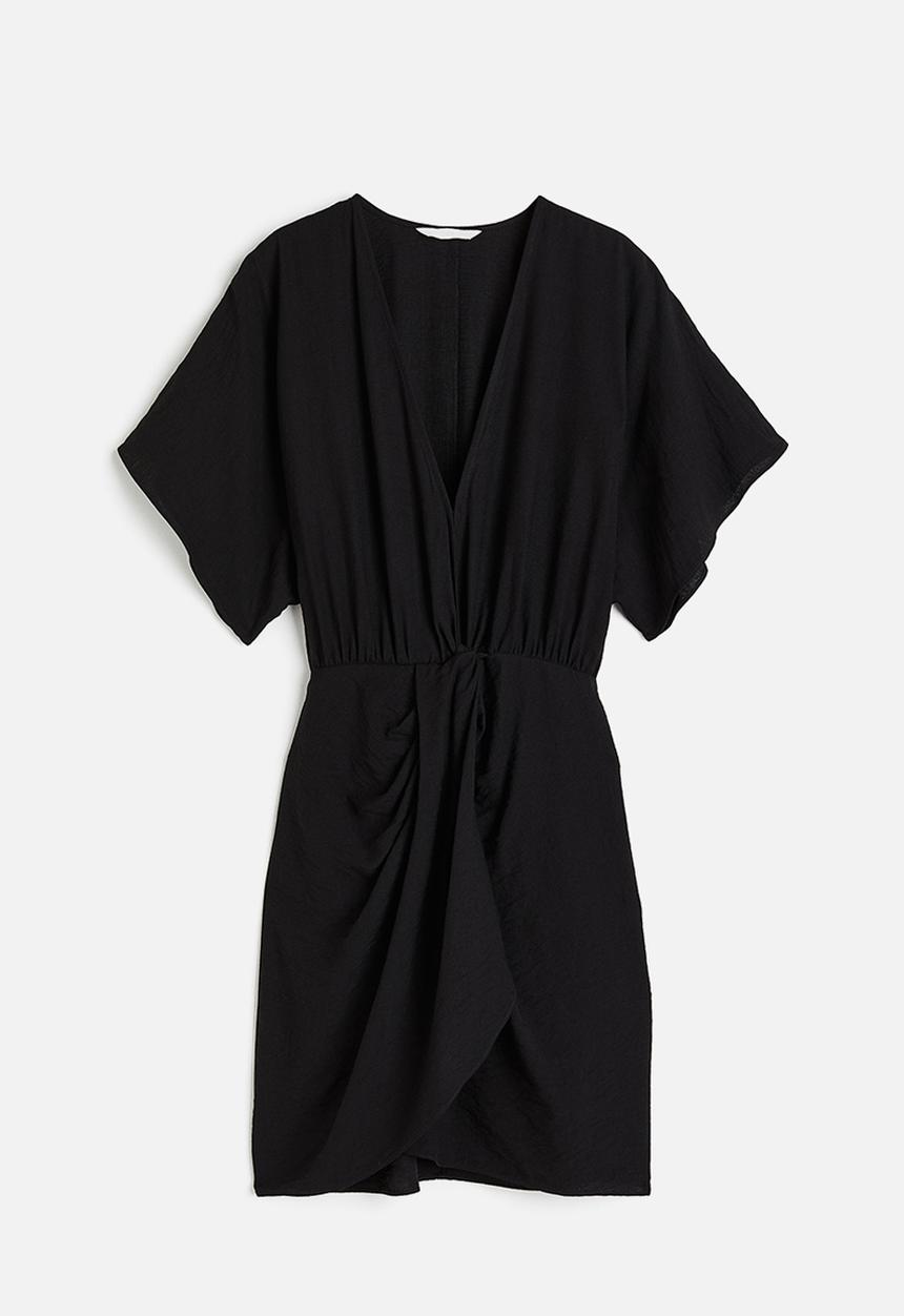 H&M - V-neck dress - black