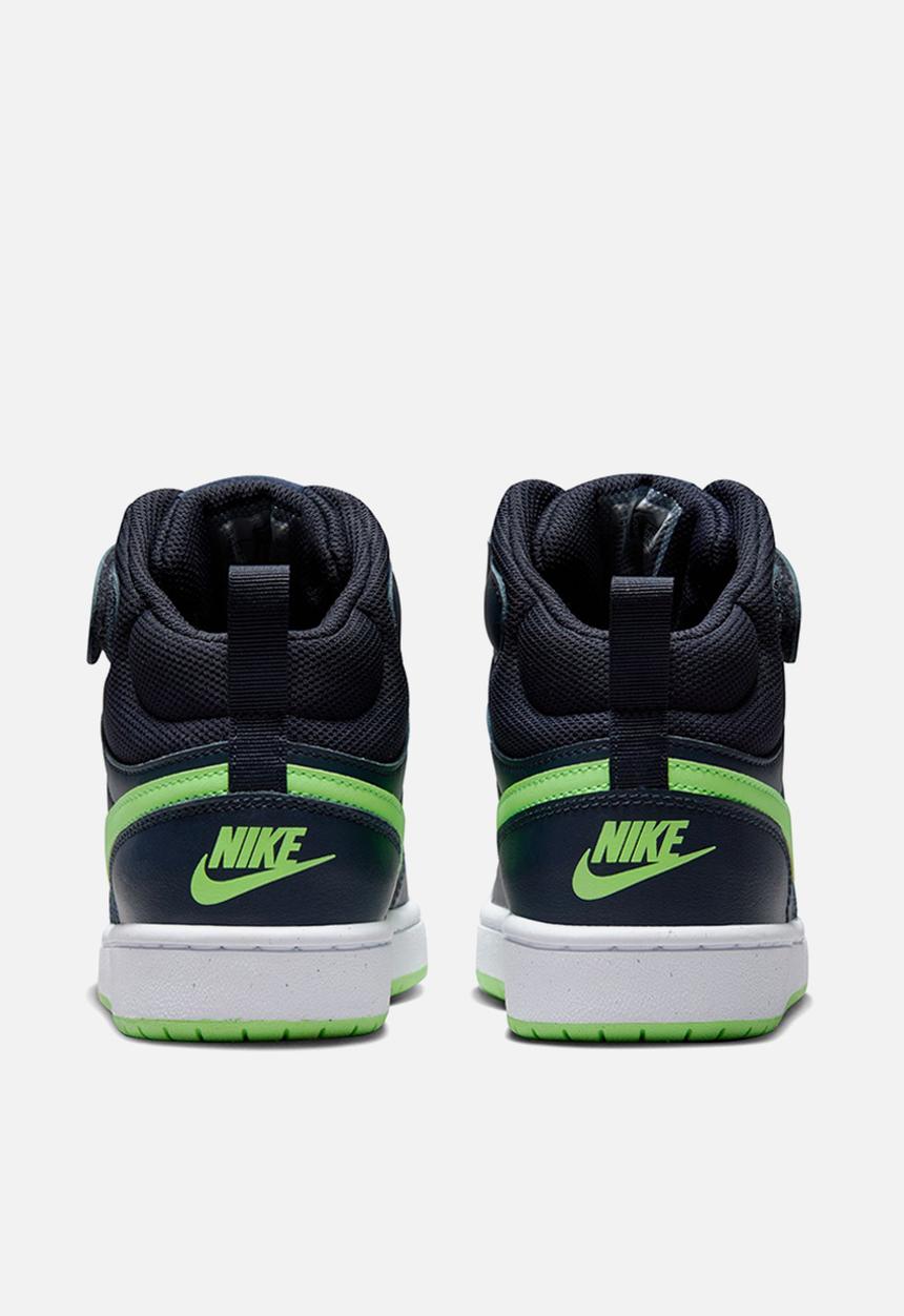 Nike - Nike court borough mid 2 - dark obsidian/lime blast-white