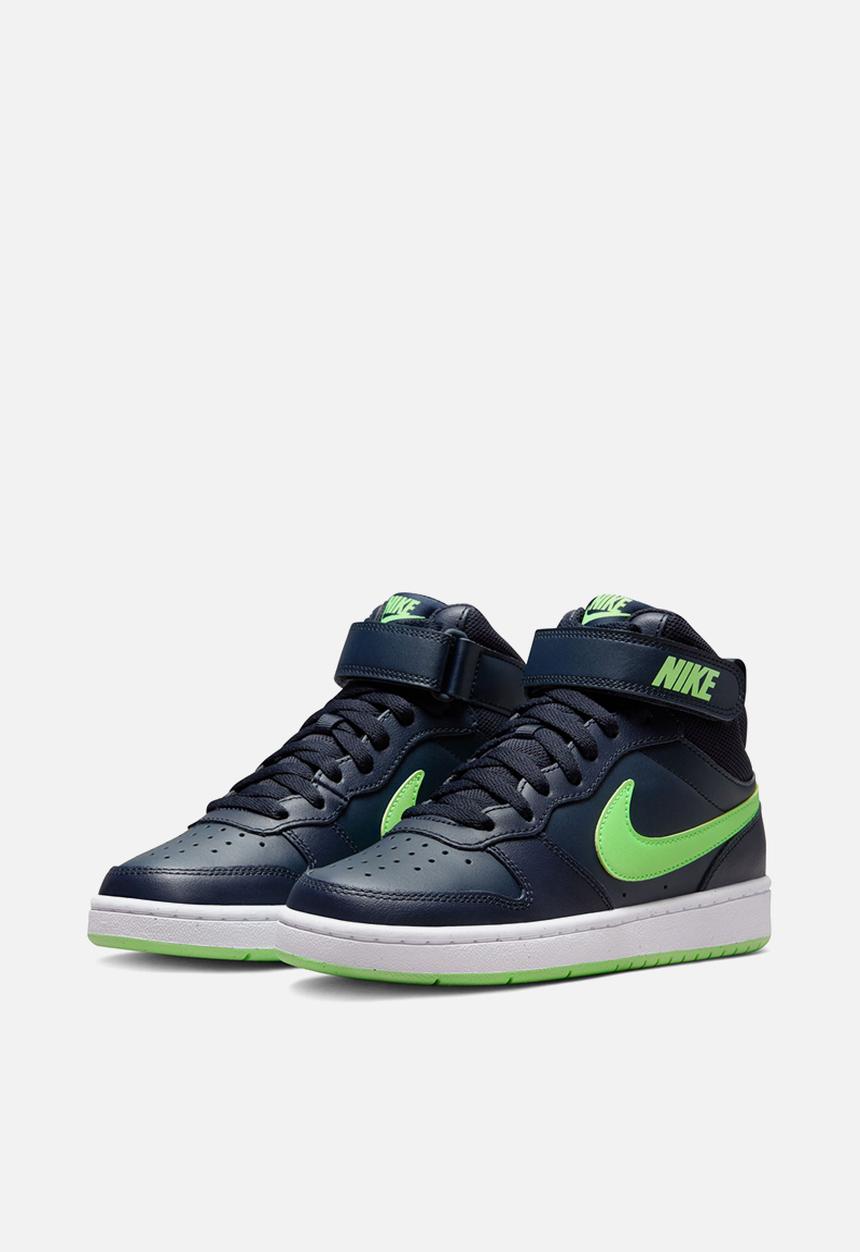 Nike - Nike court borough mid 2 - dark obsidian/lime blast-white