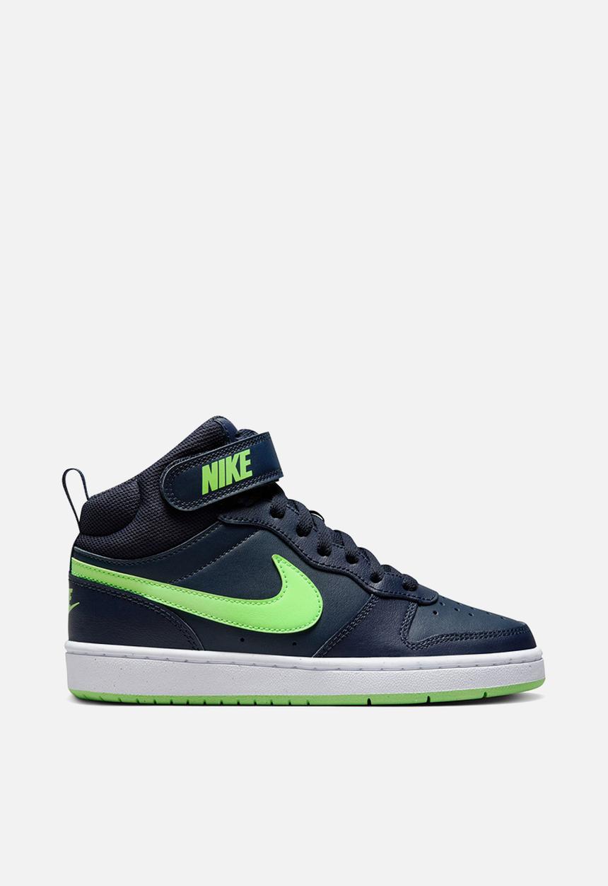 Nike - Nike court borough mid 2 - dark obsidian/lime blast-white