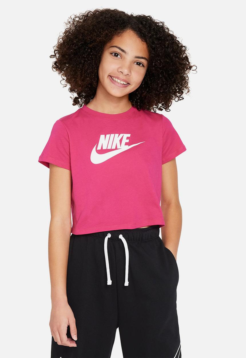 Nike - G nsw tee crop futura - fireberry/white