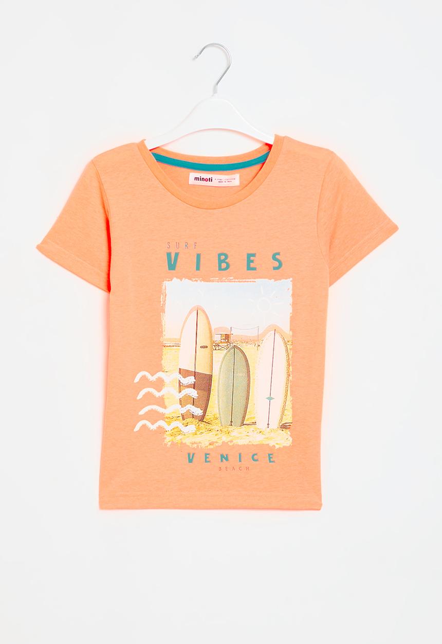 MINOTI - Graphic T-shirt - neon orange