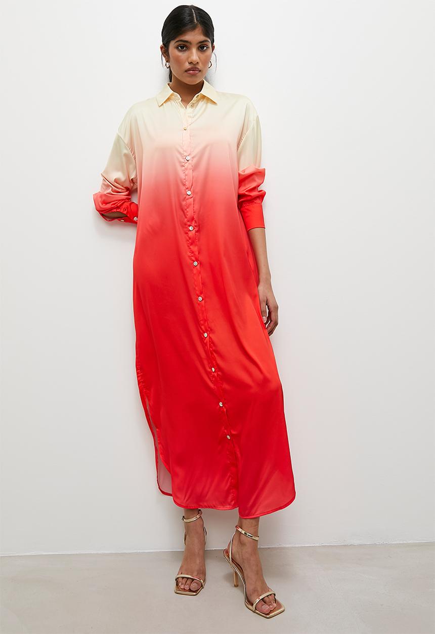 Superbalist - Satin shirt dress - orange