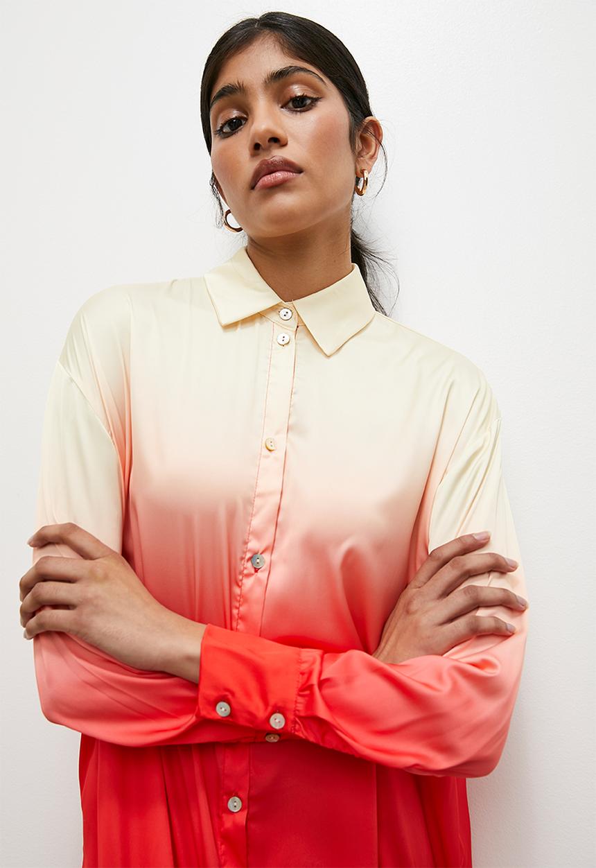 Superbalist - Satin shirt dress - orange