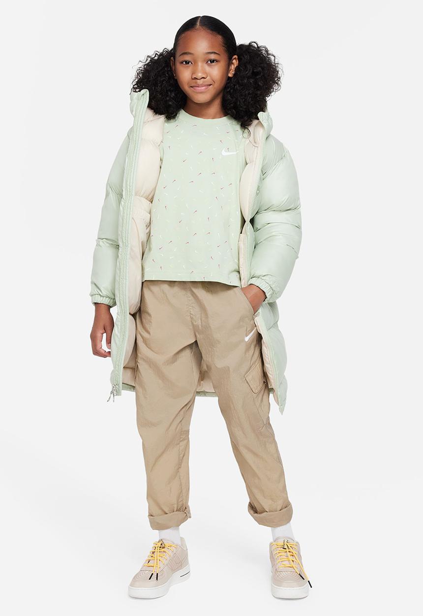 Nike - G nk nsw tee boxy swoosh aop - honeydew