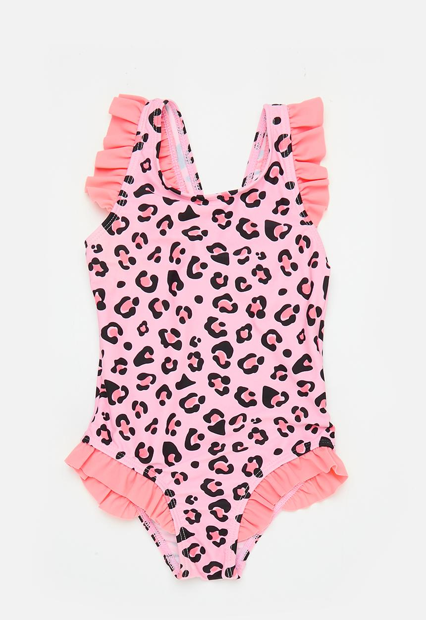 MINOTI - Swimsuit with leopard print - pink