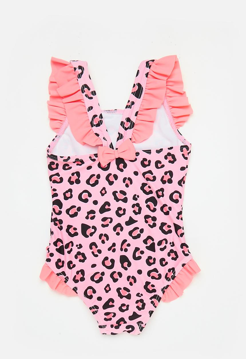MINOTI - Swimsuit with leopard print - pink