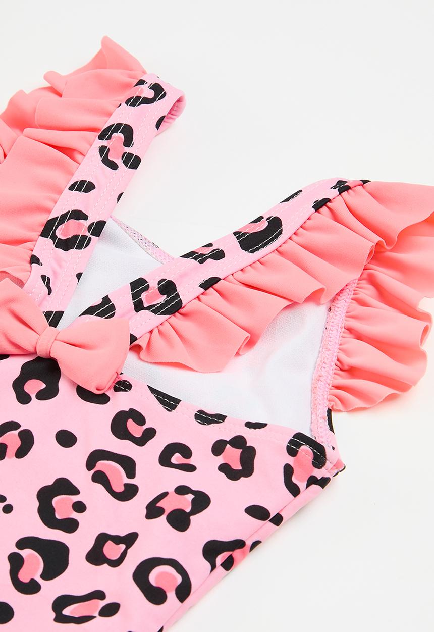 MINOTI - Swimsuit with leopard print - pink