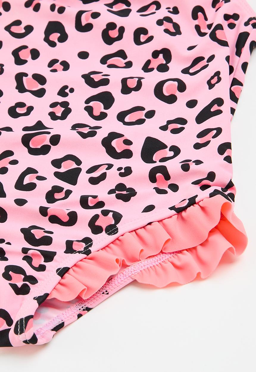 MINOTI - Swimsuit with leopard print - pink