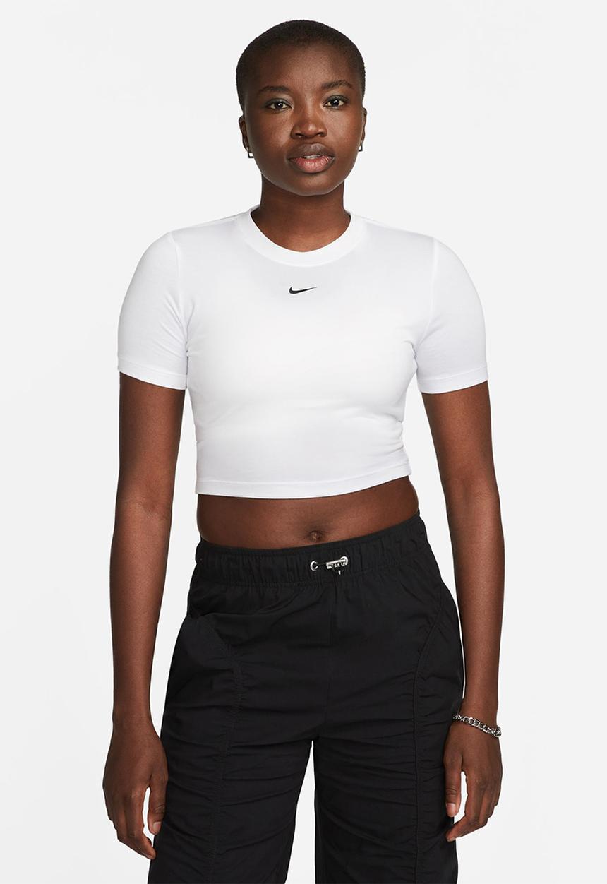 Nike - W nsw tee essntl slim crp lbr - white