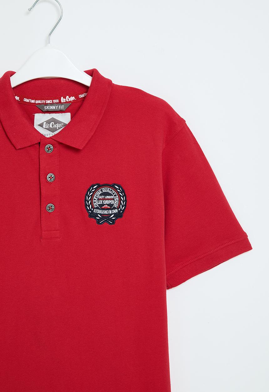 Lee Cooper - Badge & sleeve applique golfer - red