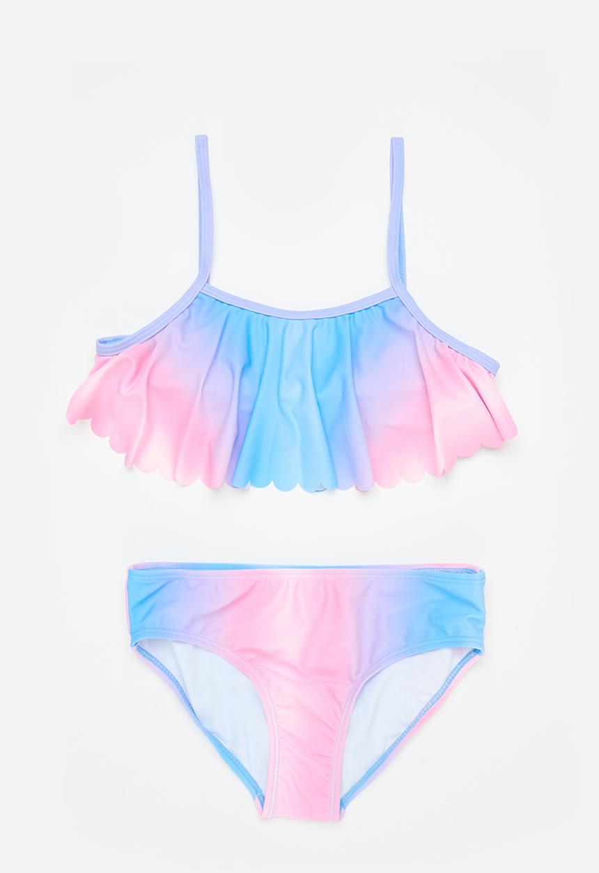 MINOTI - Laser cut gradient print bikini - pink