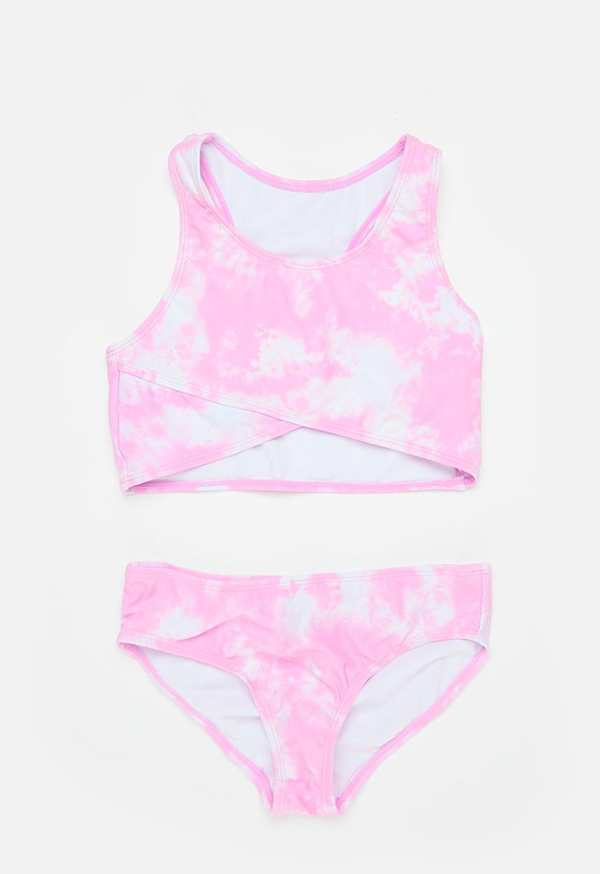 MINOTI - Tie dye effect crossover bikini - pink