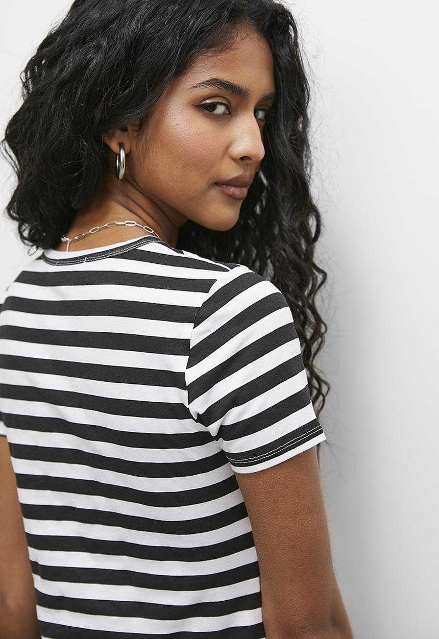 Superbalist - Basic crew tee - black & white stripe