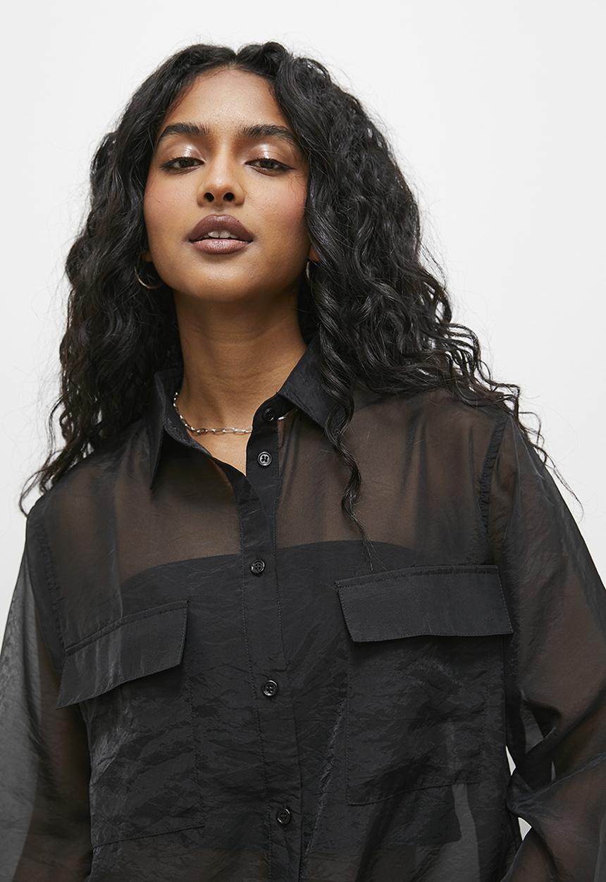 Superbalist - Sheer shirt - black