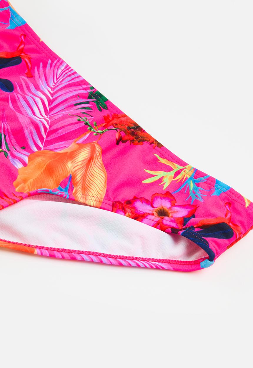 MINOTI - Bright print bikini with frills - pink