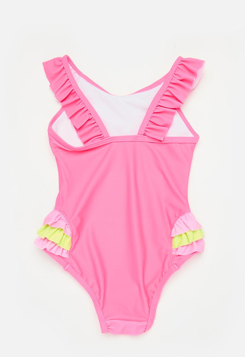 MINOTI - 3d effect swimsuit with applique - pink