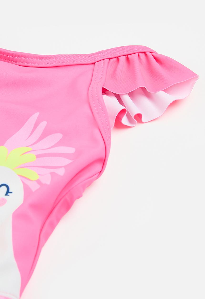 MINOTI - 3d effect swimsuit with applique - pink